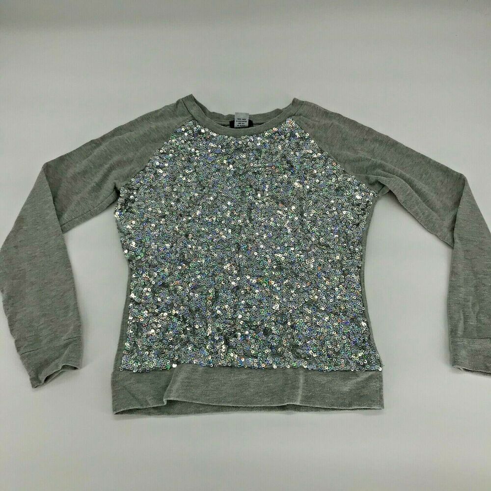 Deb Women’s Gray Silver Sequin Sparkle Sweater Women’s Size XS